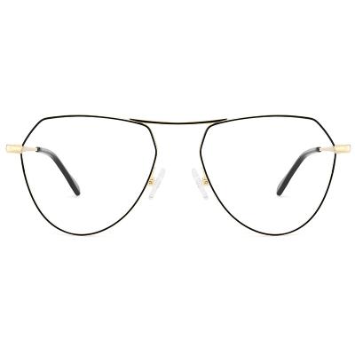 China For Reading Glass Unique Designer Polygon Metal Glass Frames Irregular Porcelain Eyeglasses Manufacturer for sale