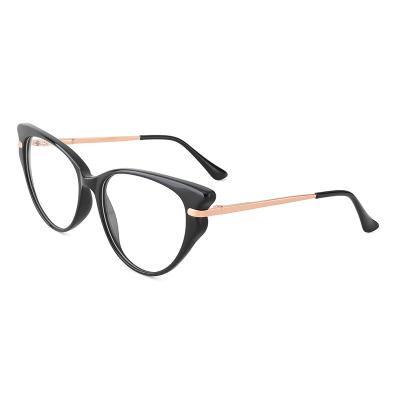 China Simple Design YC Metal Combine Acetate Polygon Optical Frames Full Rim Alloy Acetate Metal Eyewear Alloy Glasses Irregular Classic Eye Reading Glasses for sale