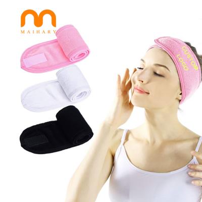 China Fashion Customized Embroidery Logo Beauty Sap Makeup Headband Wash Face Skin Care Head Band for sale