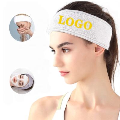 China Wholesale custom European and American style logo makeup salon shower SPA women washing face headbands headband skin care for sale