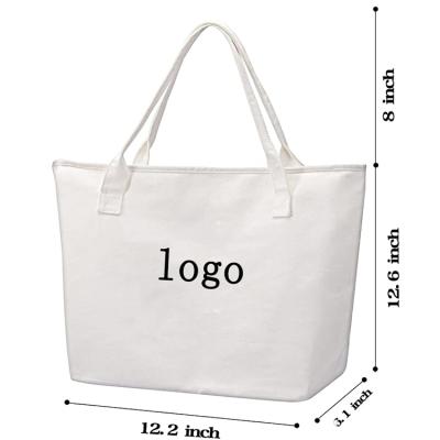 China Household Products Factory Canvas Bag Tote Bag Spacious Large Canvas Grocery Customize Logo Shopping Bag for sale