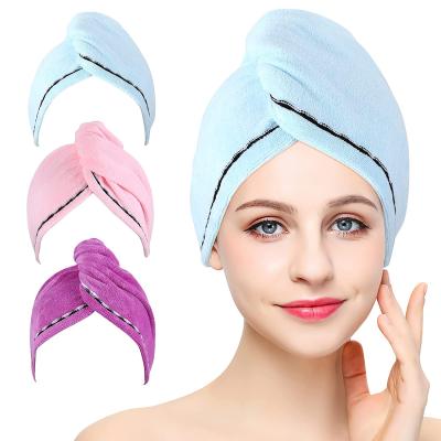 China Wholesale Customized Compressed Logo Microfiber Hair Towel Drying Wrap Fast Drying Hair Towel for sale