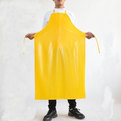 China Factory Price Acid Proof Waterproof Polyurethane TPU Yellow Butcher Cleaning Apron for sale