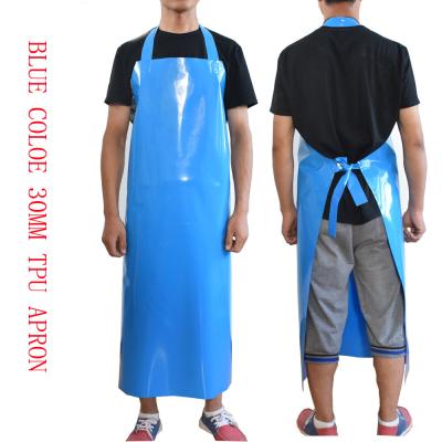 China Waterwroof Factory Price TPU Adjustable Blue Washable Acid Resistant Chemical Apron for sale