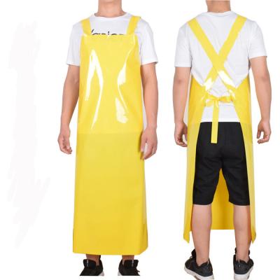 China Adjustable Waist Custom Printing LOGO Plastic Industry Waterproof Apron for sale