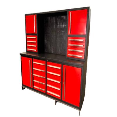 China Cold Rolled Steel Factory Produces Workbench And Combo Metal Tool Cabinet With Drawers For Garage And Workshop for sale