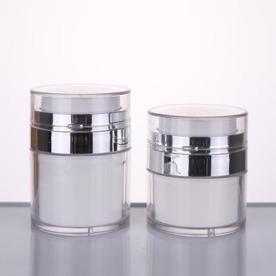 China 15g 30g 50g Cosmetic Luxury Press Skin Care Cream Jar Vacuum Plastic Packaging Airless Facial Cosmetic Container for sale