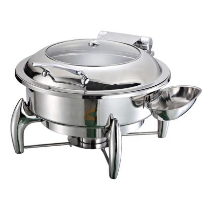 China Luxury High Quality Round Chafing Dish Buffet Food Warmer Chafing Dish for sale