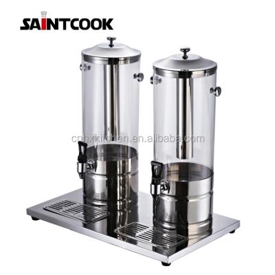 China 10L*2 PC Real Glass Beverage Drink Dispenser With Brass Faucet for sale