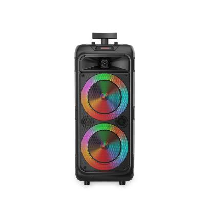 China LED Flashing Light 40W Led DJ System Light Equipment Home Theater Karaoke BT Cart Amplifier Subwoofer Wireless Speaker for sale