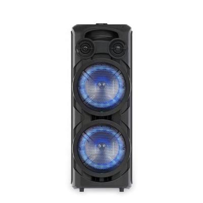 China Flashing LED light 30W dual karaoke aux. Portable 8 Inch Led Light Party DJ Stage Amplifier Fm Hybrid Wireless Sound Radio BT Mic Speaker for sale