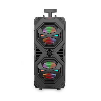 China LED Flashing Light 40W Led Light Home Theater DJ System Equipment Radio Mic Cart Amplifier Subwoofer Speaker Stage Party Karaoke Bt for sale