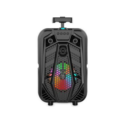 China LED Flashing Light BURN Party DJ Stage Led RGB Radio Light Loud Outdoor High Fidelity Super Bass Multifunctional Karaoke Cart Speaker for sale