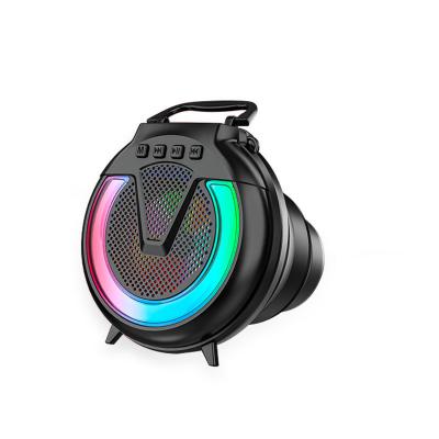 China LED Flashing Light OEM Foldable Outdoor Portable Led Colorful Flashing Light Bass Audio Wireless Fm Radio Super Mic Bt Karaoke Speaker for sale