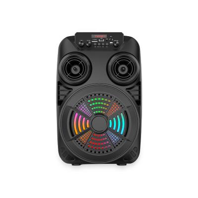 China Flashing LED light 20W powered radio aux. Colorful Light Weight Fm Party Stage Radio Audio Subwoofer Outdoor Portable Led Mic Bt Karaoke Speaker for sale