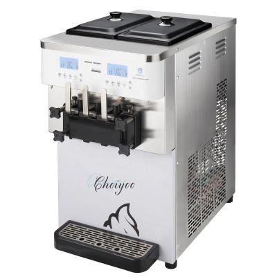 China System China Factory 2+1 Mini Flavor Soft Ice Cream Machine Table Top Ice Cream Machine 30L/h Golden Map Prechilling Mixed Ice Cream for sale