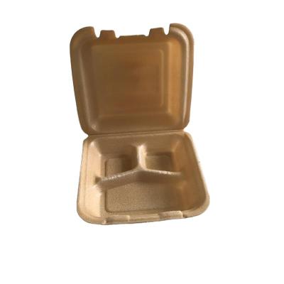 China Takeaway To Go Packaging Biodegradable Food Packaging Clamshell 3 Compartment PLA Fast Food Grocery Containers for sale