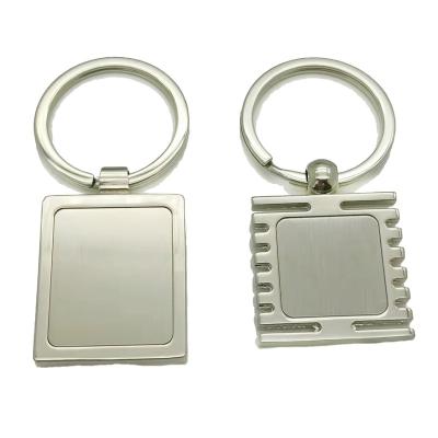 China Wholesale Metal Key Chain Custom Silver Key Chain RTS Logo Metal Blank Square Shape for sale