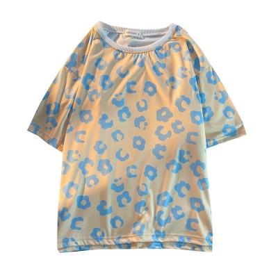 China Anti-Wrinkle Good Selling Little Yellow Flower Print Graphic For Prettylittlething Full Polyester T-shirts Female for sale