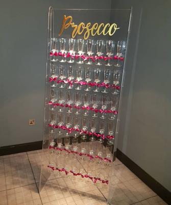 China Iangel Customized Champagne Eco-friendly Wall Wedding Acrylic Display Prosecco Wall Wine Wall for sale