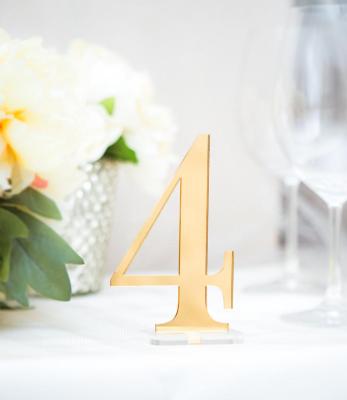 China Simple Morden manufacturers wholesale 6 inch wedding table number, office logo, gold, suitable for weddings, large events, parties for sale