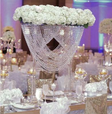 China Simple Crystal Chandeliers Metal Centerpieces Flowers Wedding Acrylic Flower Frame Centerpiece With Aisle Road Lead Party Decorations for sale