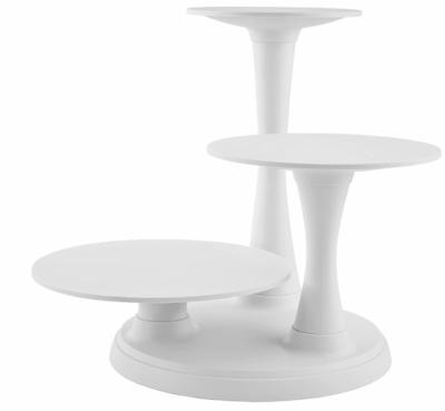 China Modern 3 Column Cake and Dessert Stand, Perfect for Cake, Cupcake, Danish and Your Favorite Appetizers, White for sale