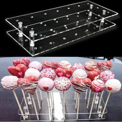 China Acrylic Cake Lollipop Display Stand, 21 Hole Clear Acrylic Lollipop Holder Wedding Baby Christmas Decoration for sale