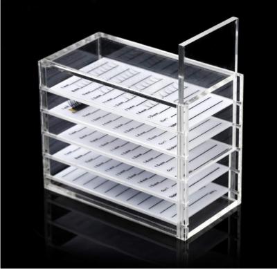 China Morden Eyelash Tool Binding Tray Storage Box, Grafting Eyelash Extension Tool Supplies, 5 Layer Acrylic Clear Eyelash Storage Box for sale