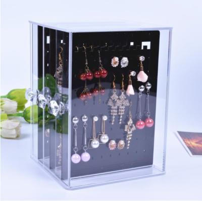 China Earnail Now Fashionable Clear Acrylic Jewelry Box Earring Finishing Box Plastic Jewelry Display Stand for sale