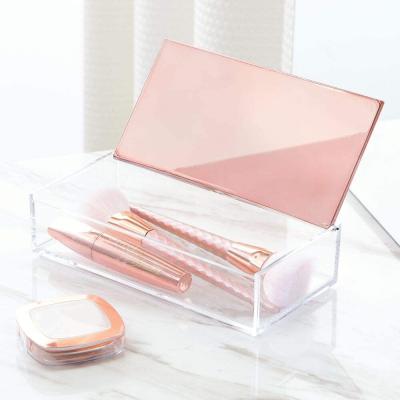 China Morden for dressing table, cupboards - transparent / rose gold small makeup box with exterior hood for sale