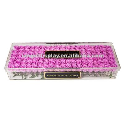 China Iangel Handmade Clear Acrylic Flower Rose Box Packaging for sale