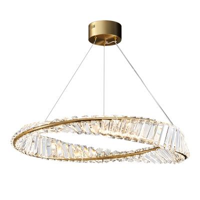 China Modern Round Crystal Chandelier Nordic Luxury Crystal Chandelier Living Room Lamp Bedroom Restaurant LED Chandelier for sale