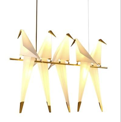 China Nordic modern post-modern clothing store chandelier bird living room bedroom thousand dining room creative paper crane chandelier for sale