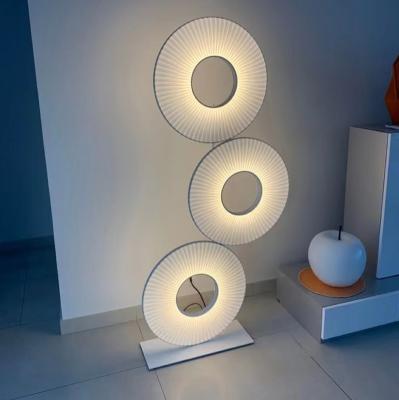 China Modern White Circle Floor Lamp Designer Room Study Living Room Villa Club Lobby Decoration Model Floor Lamp for sale