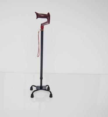 China ALUMINUM WALKING STICK,ADJUST HIGH WALKING STICK,BLACK WALKING STICK,Non-slip,four-feet for sale