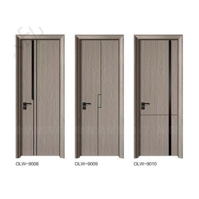 China Modern high quality durable environmental protection feeling all-aluminum solid wood interior door zero degree single chamber door for sale