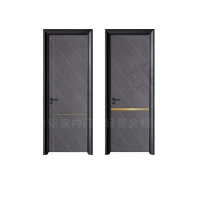 China Factory Direct Selling Durable Rock Slab Series Wooden Texture Door All Aluminum Scratch Resistant Household Door for sale