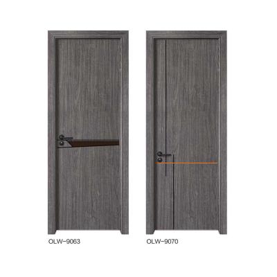 China Durable Professional Double Sided Door Hardware Trend Aluminum Alloy Grain Single Wood Door for sale