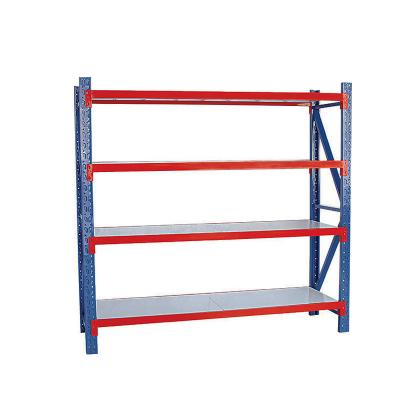 China Factory HUAWU Warehouse Storage System 200kg 4 Layers Boltless Medium Duty Rack Steel Shelving For Warehouse Factory for sale