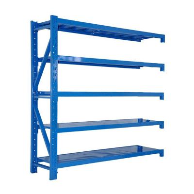 China Warehouse Storage System Adjustable Racks Lowest Rating Standard 200kg Warehouse Medium Duty Racks Wholesale For Industrial Storage for sale