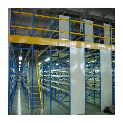 China Long Span Factory Corrosion Protection HUAWU Custom Warehouse Storage Steel Mezzanine Floor Racking for sale