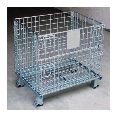 China Custom HUAWU Factory Stackable Mesh Warehouse Metal Roll Storage Cage Rack for sale