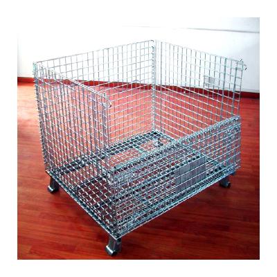 China HUAWU Stackable Factory Collapsible Cage Pallet Collapsible Container for sale