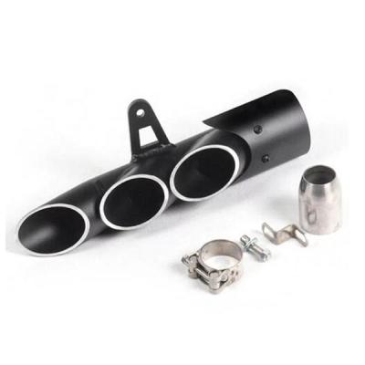 China Universal Motorcycle Stainless Steel Exhaust Muffler Three Outlet Tail Pipe Slip On 38mm-51mm for sale