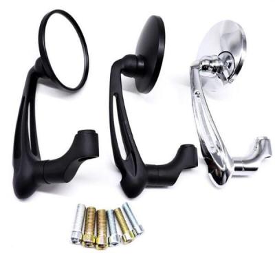 China Aluminum Motorcycle Cafe Racer Rear View Mirror Side Mirror 10mm Universal for sale