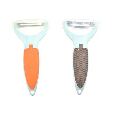 China Sustainable 2 Piece Sharpness Swivel Peeler Set With Soft Grip Handle Durable Blade Pared Knife for sale