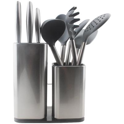 China 2 workable in 1 stainless steel utensil and knife holder set for kitchen storage for sale