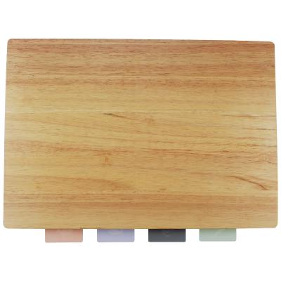 China 5pcs Wooden Easy-to-Clean Viable Cutting Board and 4 Cutting Mats Color Coded with Food Icons for sale