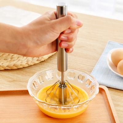 China Ball Shape Hand Egg Beater Tool Stainless Steel Cordless Professional Egg Beater Soft Semi-automatic Soft Manual Egg Beater for sale